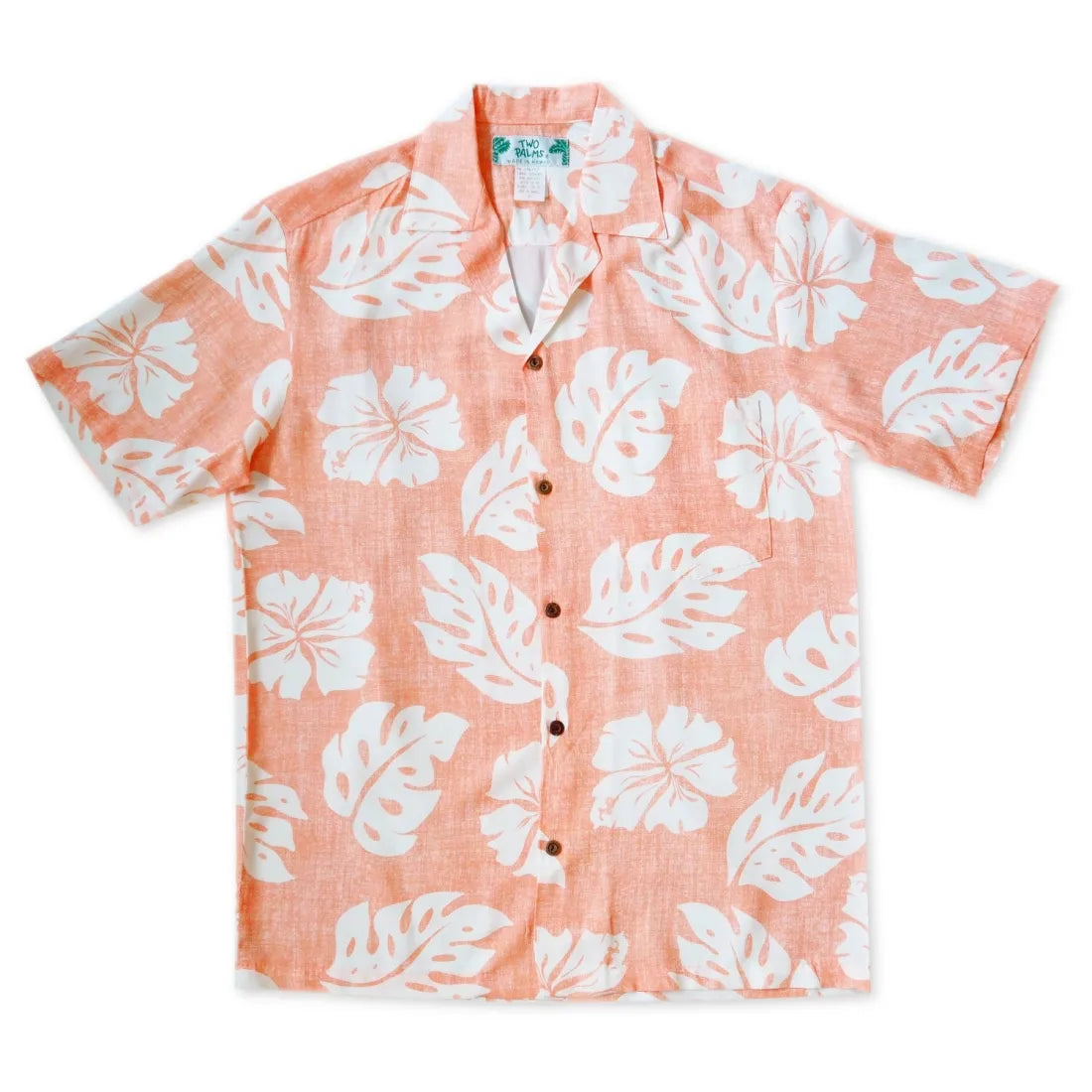Tradewinds Orange Hawaiian Rayon Shirt - Made In Hawaii