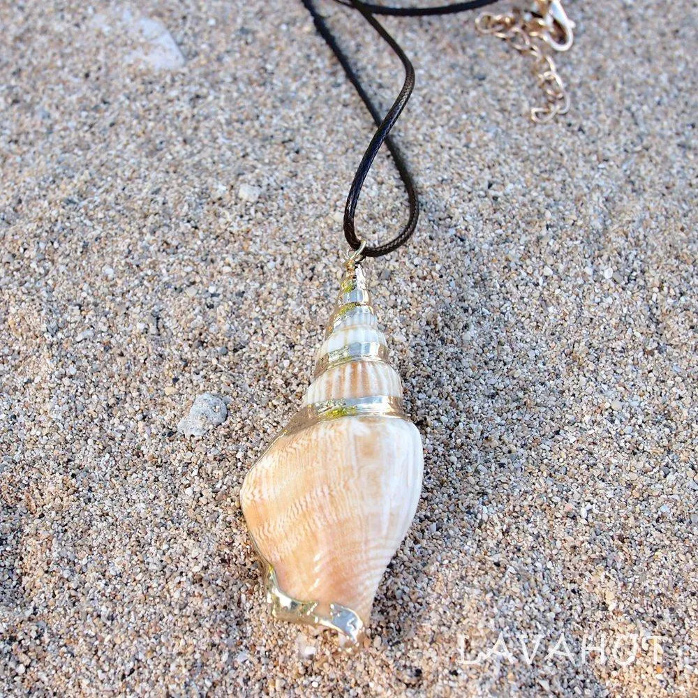Triton Seashell Hawaiian Pendant Necklace - Made In Hawaii