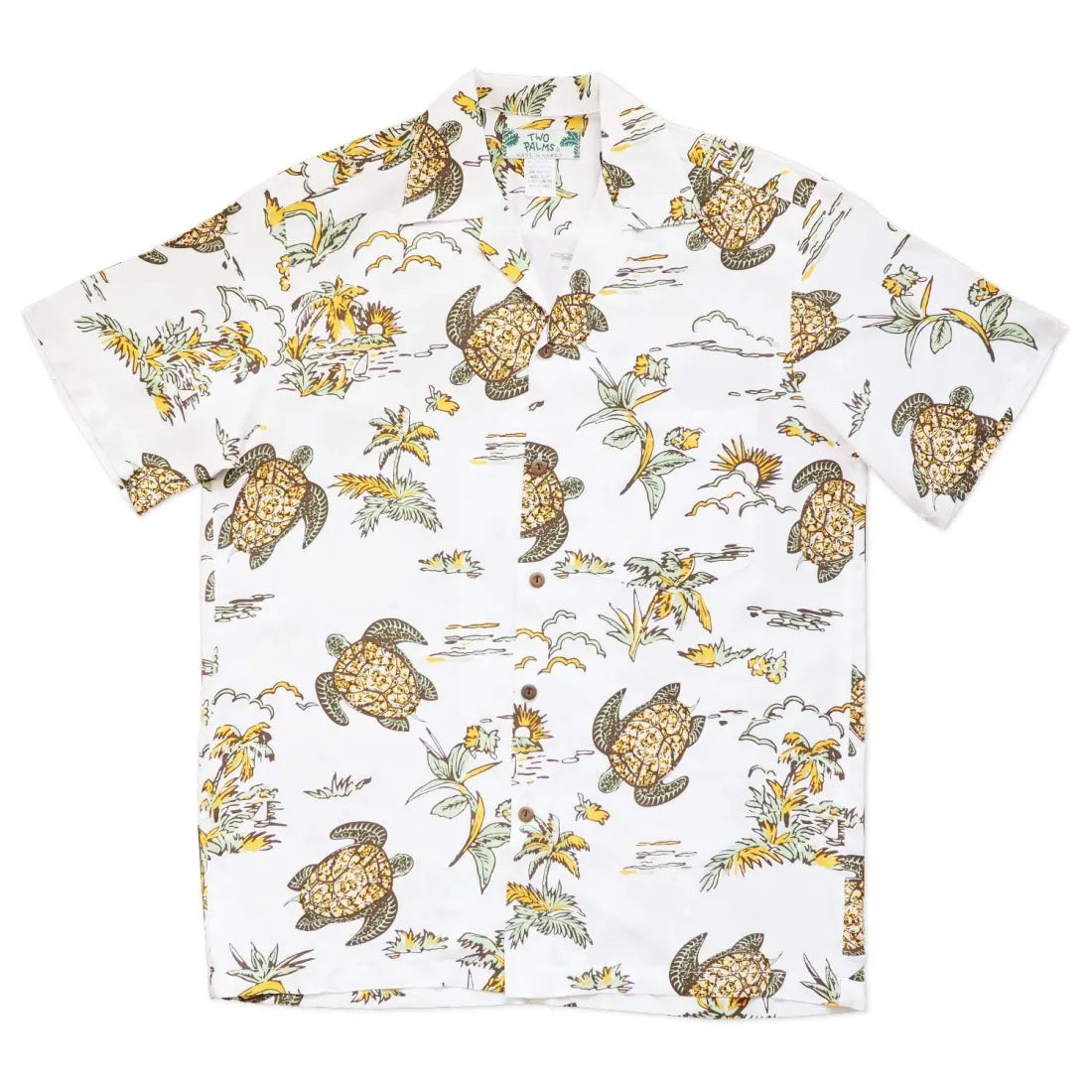 Turtle Bay White Hawaiian Rayon Shirt - Made In Hawaii