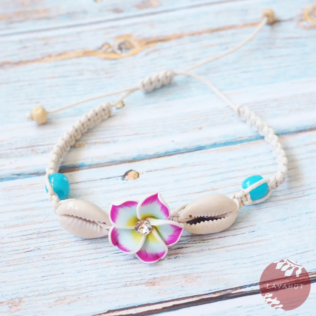 Twinkle Plumeria Blue Friendship Bracelet - Made in Hawaii