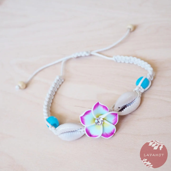 Twinkle Plumeria Blue Friendship Bracelet - Made in Hawaii