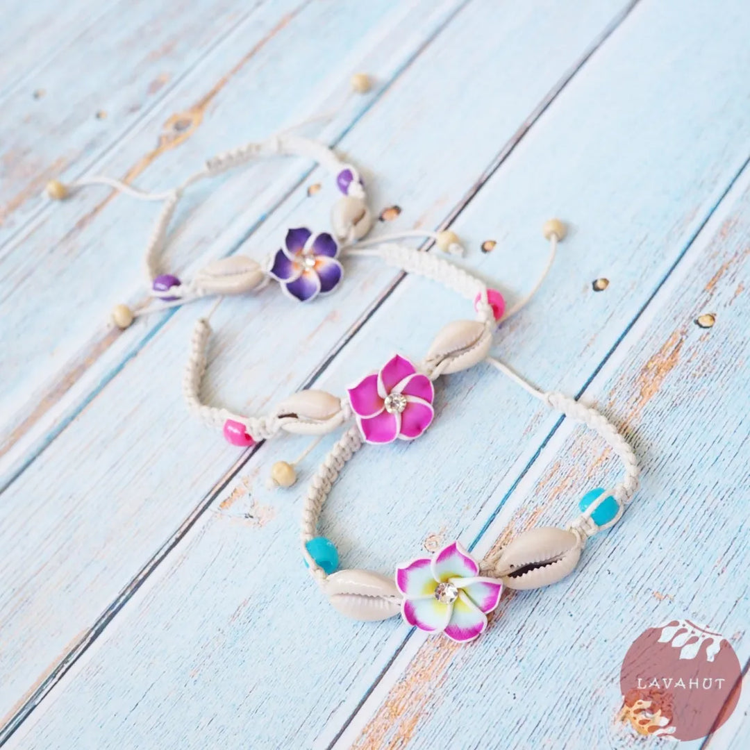 Twinkle Plumeria Blue Friendship Bracelet - Made in Hawaii