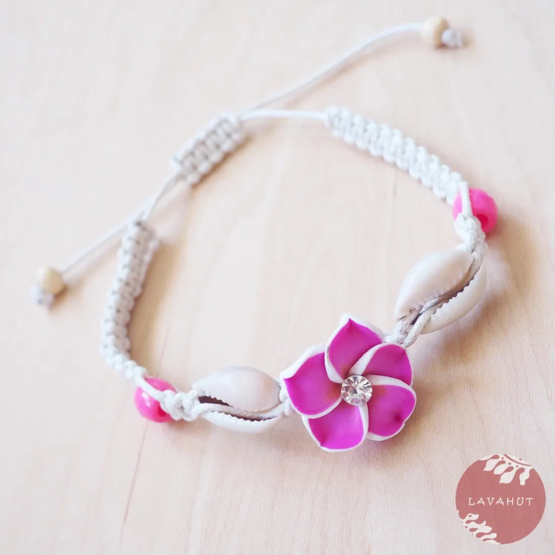 Twinkle Plumeria Pink Friendship Bracelet - Made In Hawaii