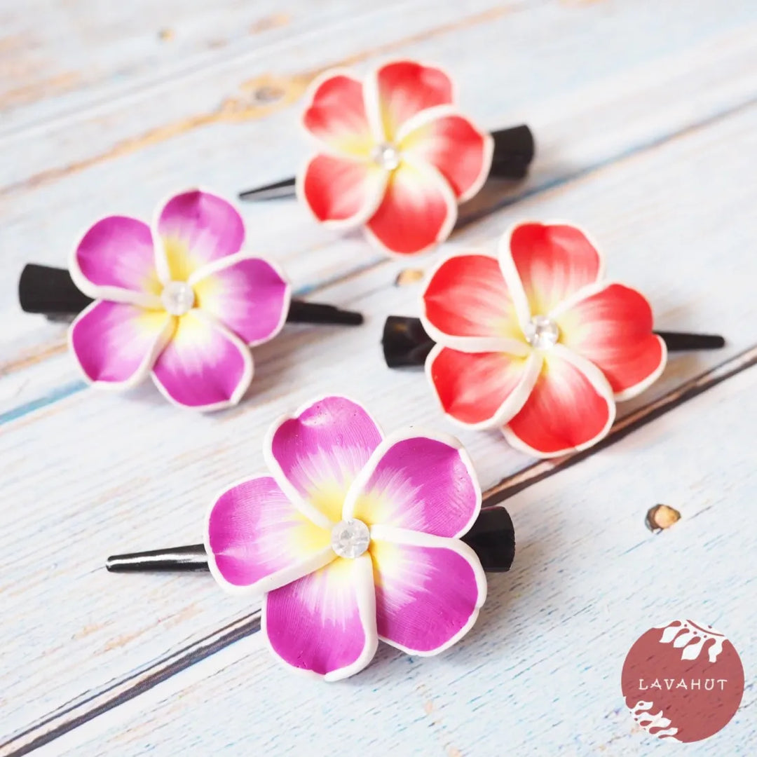 Twinkle Purple Plumeria Mini Hair Clip - Made in Hawaii