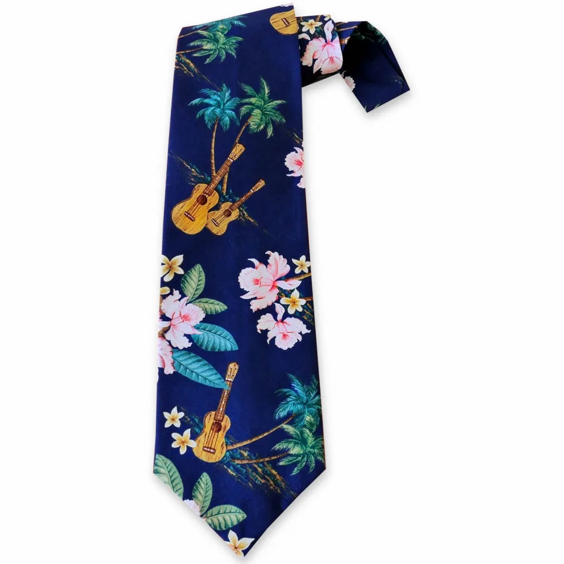 Ukulele Blue Hawaiian Necktie - Made In Hawaii