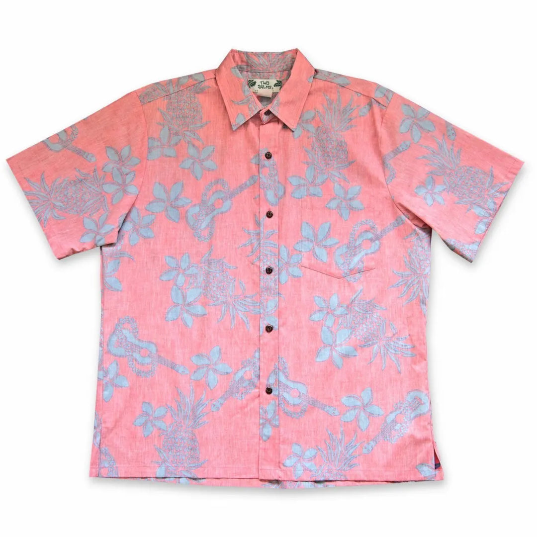 Ukulele Fun Red Hawaiian Reverse Shirt - Made in Hawaii