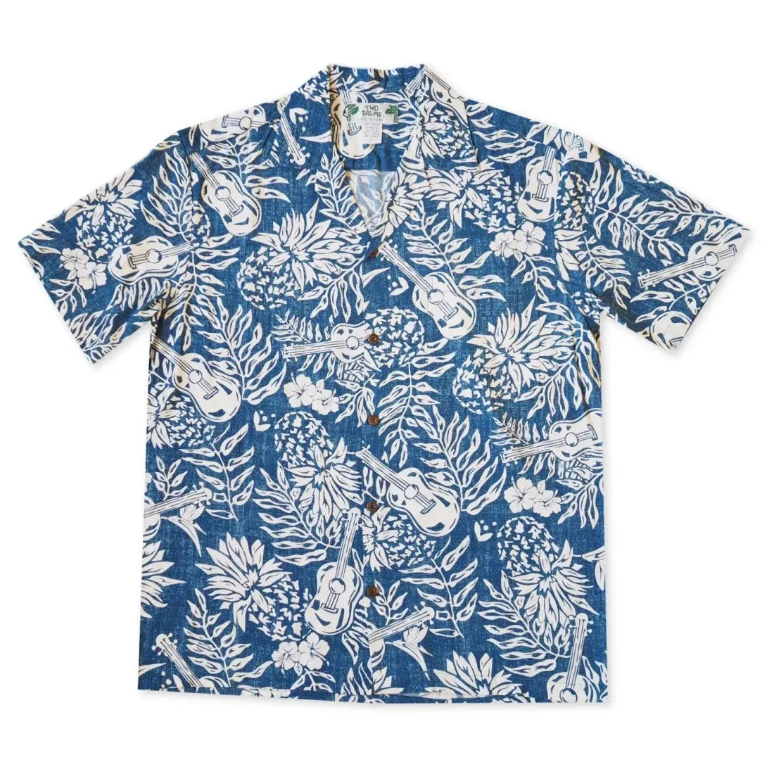 Ukulele Serenade Blue Hawaiian Rayon Shirt | Island Charm and Musical ...