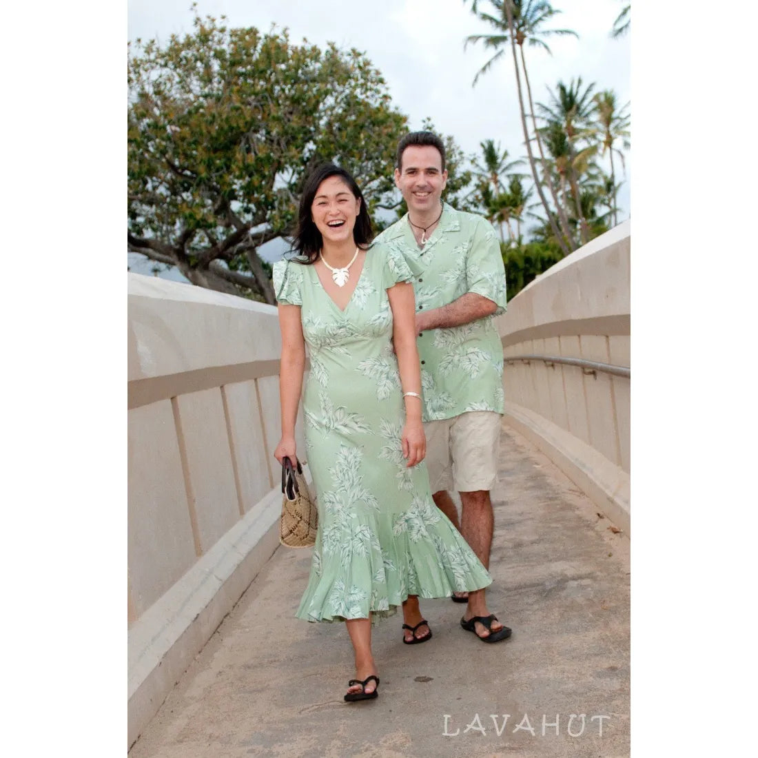 Ulu Green Hawaiian Rayon Shirt - Made In Hawaii