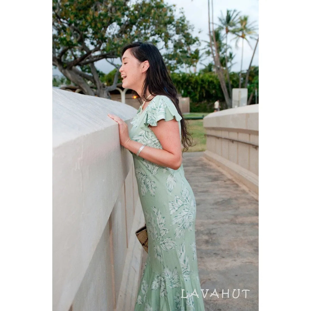 Ulu Green Pauahi Hawaiian Dress - Made in Hawaii