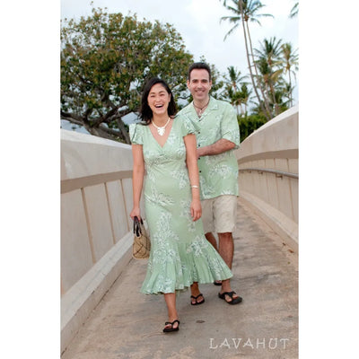 Ulu Green Pauahi Hawaiian Dress - Made In Hawaii