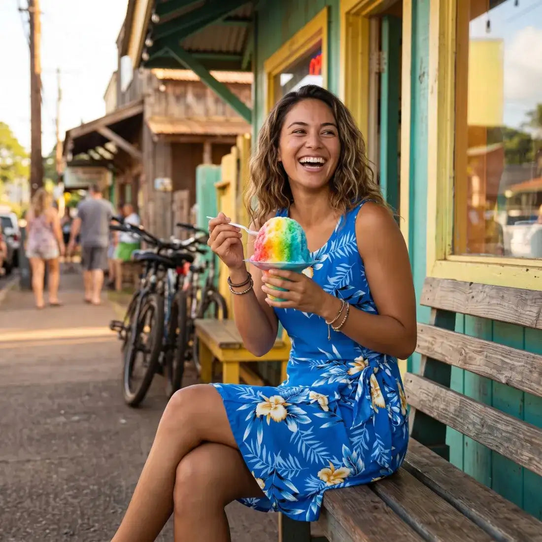 Midnight Blue Honi Hawaiian Dress - Made in Hawaii