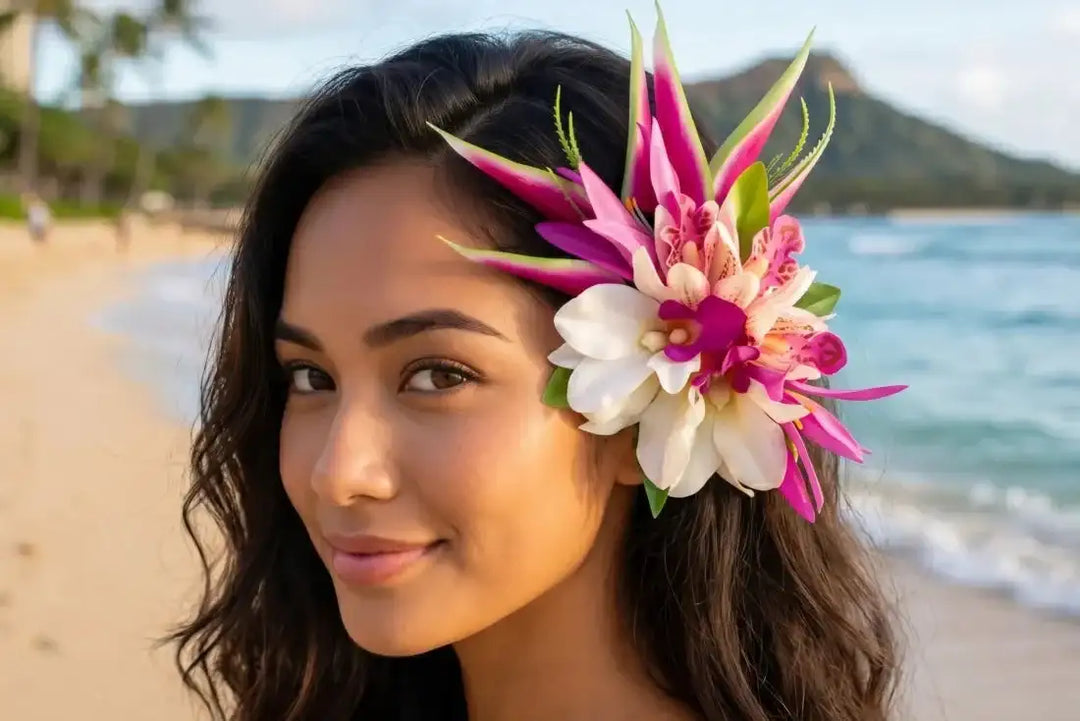 Laka Purple Hawaiian Flower Hair Clip - Made in Hawaii