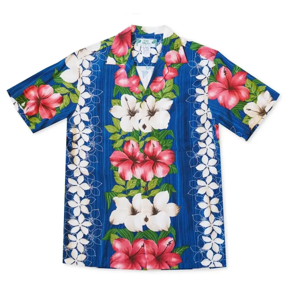 Vintage Aloha Blue Hawaiian Rayon Shirt Made in Hawaii