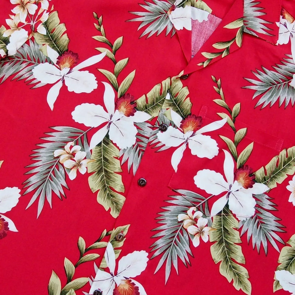 Volcanic Red Hawaiian Rayon Shirt - Made in Hawaii