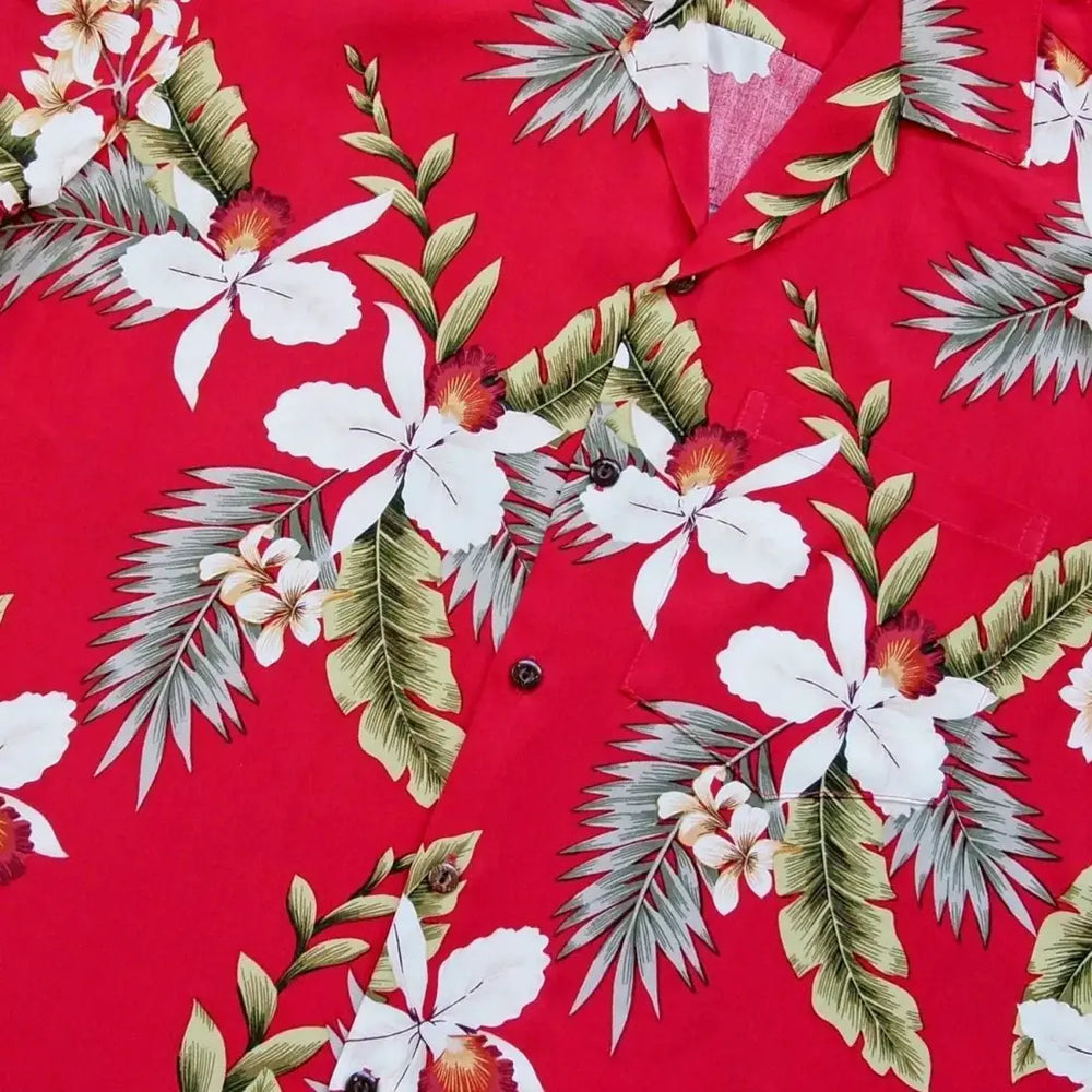 Volcanic Red Hawaiian Rayon Shirt - Made in Hawaii
