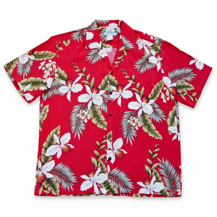 Volcanic Red Hawaiian Rayon Shirt - Made in Hawaii