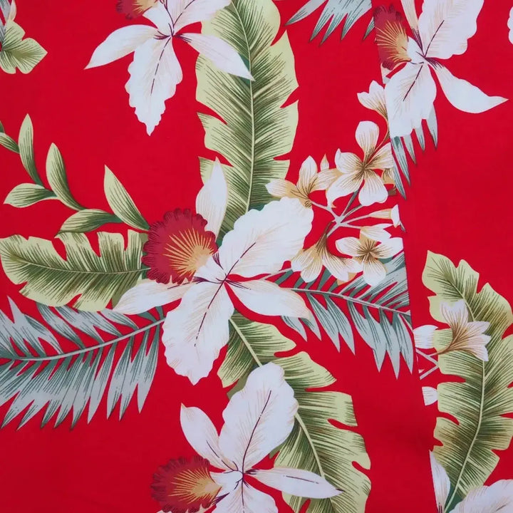 Volcanic Red Napali Hawaiian Halter Dress Made in Hawaii