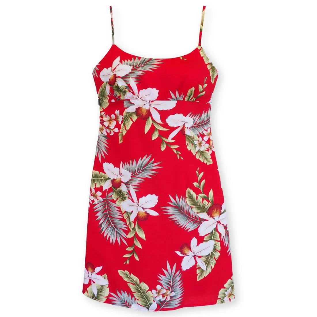 Volcanic Red Skinny Strap Short Hawaiian Dress - Made In Hawaii