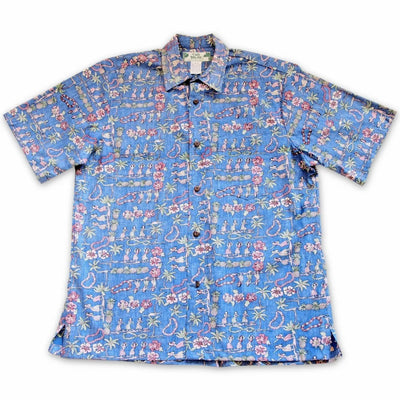 Waikiki Blue Hawaiian Reverse Shirt - Made In Hawaii