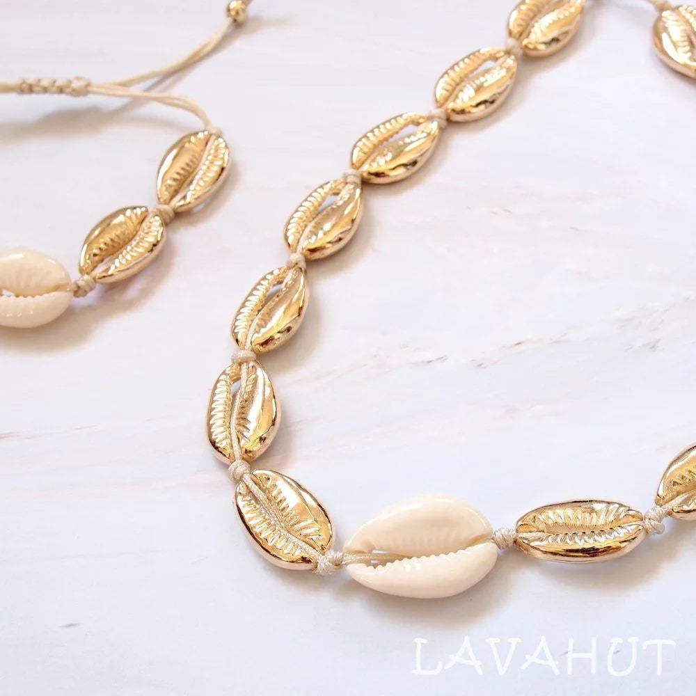 Waikiki Cowry Gold Hawaiian Necklace - Made in Hawaii