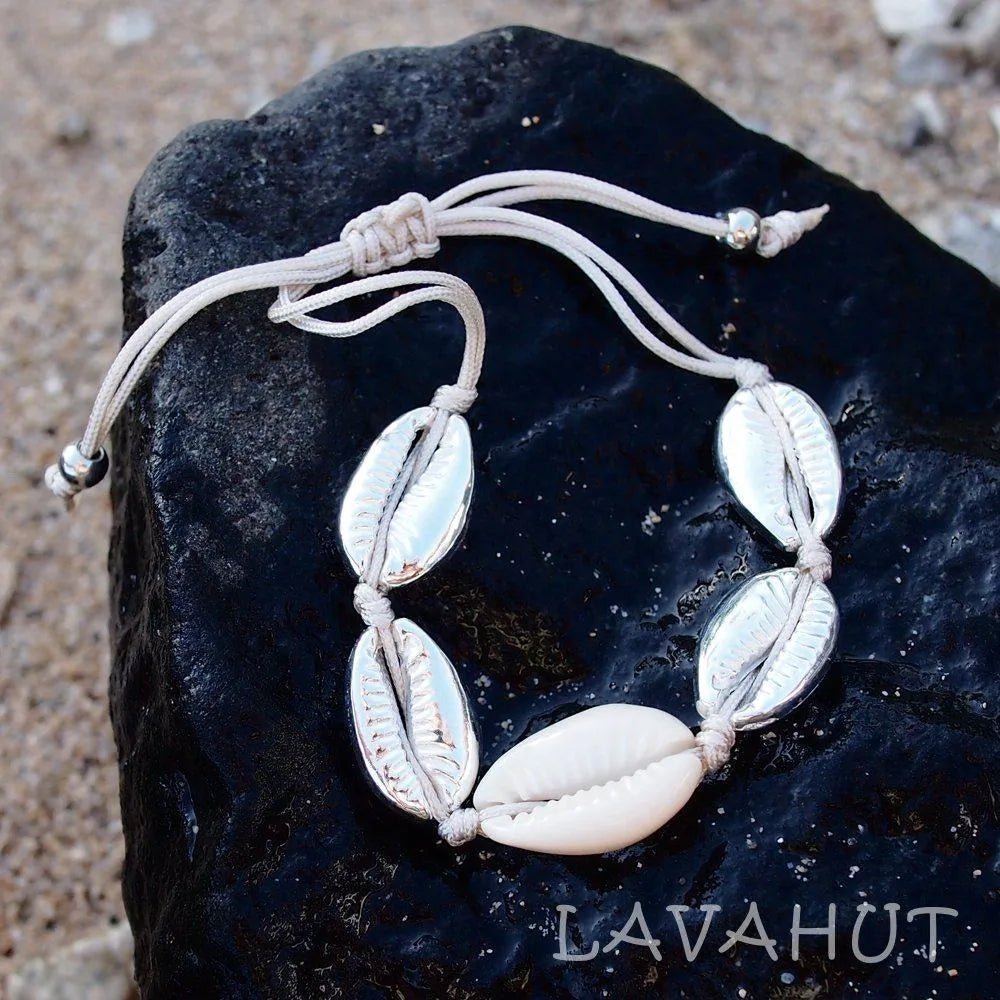 Waikiki Cowry Silver Hawaiian Bracelet – Authentic Hawaiian Necklaces by Lavahut