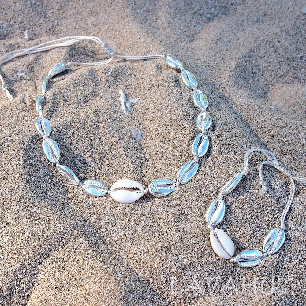 Waikiki Cowry Silver Hawaiian Bracelet - Made in Hawaii