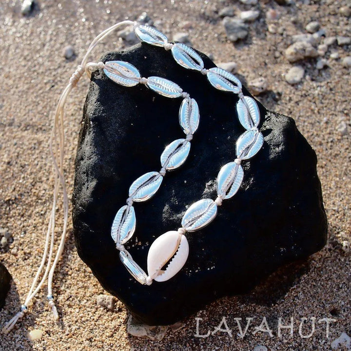 Waikiki Cowry Silver Hawaiian Necklace - Made in Hawaii