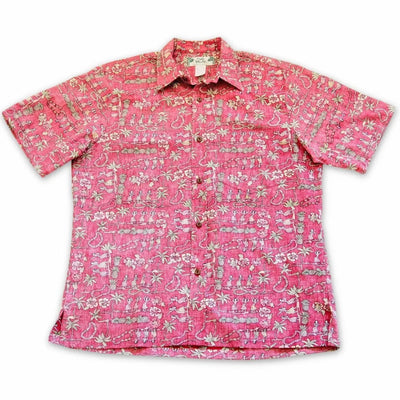 Waikiki Red Hawaiian Reverse Shirt - Made In Hawaii