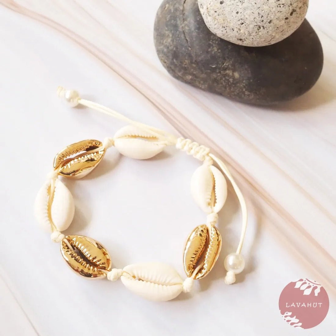 Waimea Cowry Gold Hawaiian Bracelet – Authentic Hawaiian Necklaces by Lavahut