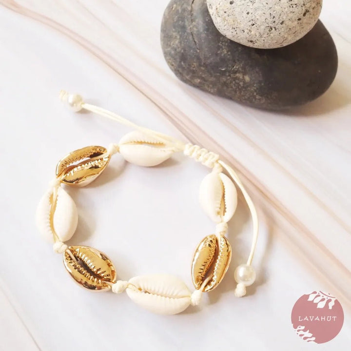 Waimea Cowry Gold Hawaiian Bracelet – Authentic Hawaiian Necklaces by Lavahut