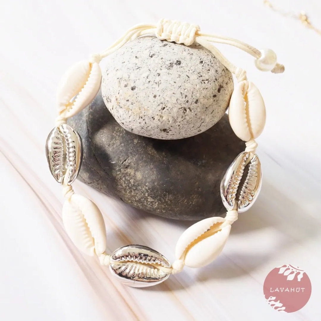 Waimea Cowry Silver Hawaiian Bracelet – Authentic Hawaiian Bracelet by Lavahut