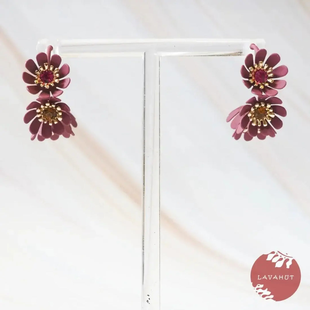 Whimsical Purple Hoop Earrings - Made in Hawaii