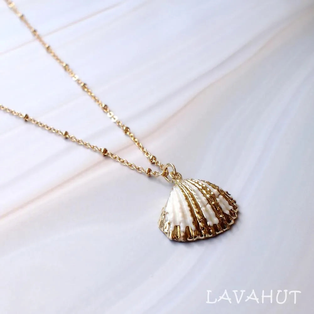 White Ark Seashell Hawaiian Pendant Necklace - Made In Hawaii