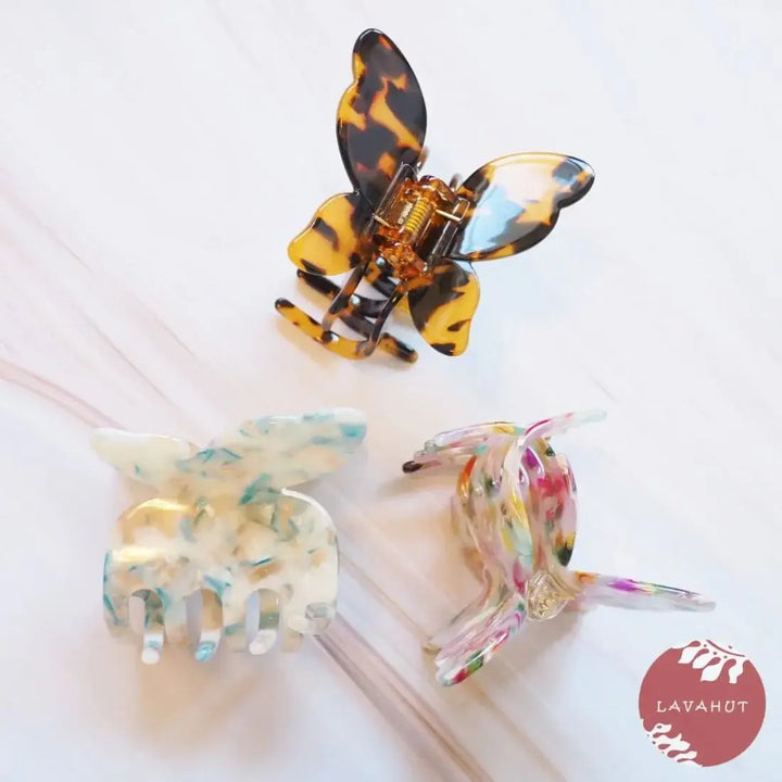 White Butterfly Hawaiian Hair Claw - Made in Hawaii