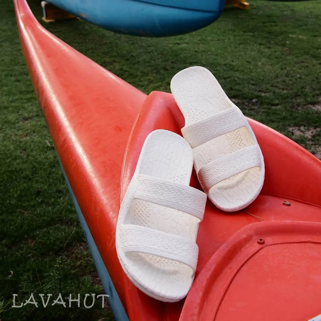 White Classic Jandals® - Pali Hawaii Sandals – Authentic Hawaiian Hawaiian Sandals by Lavahut