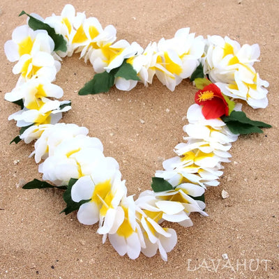White Luau Flower Lei - Made In Hawaii