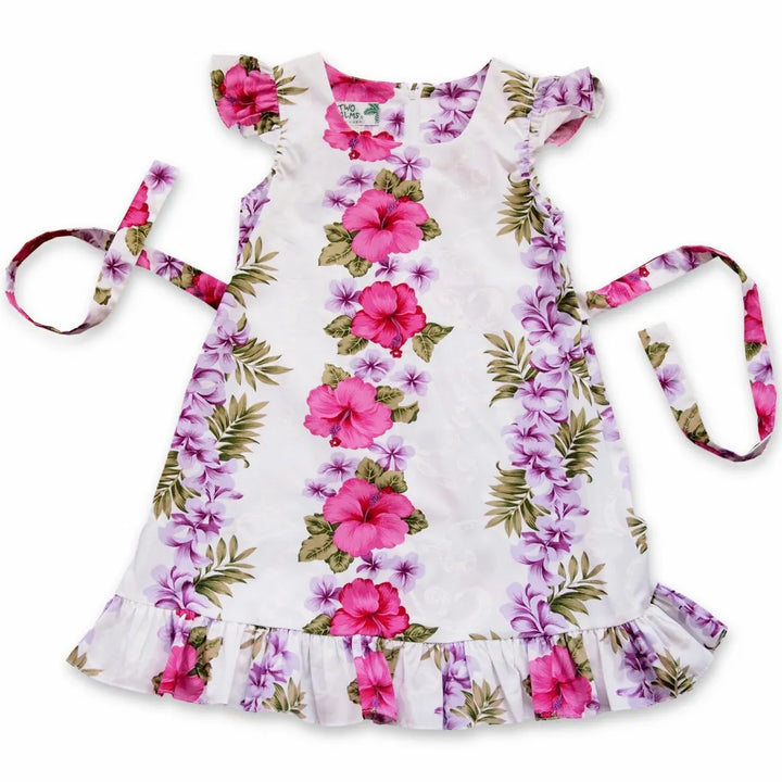 White Mist Hawaiian Girl Cotton Dress - Made in Hawaii