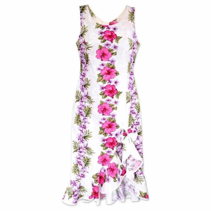 White Mist Naniloa Cotton Hawaiian Dress Made in Hawaii