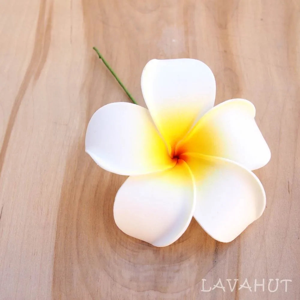 White Plumeria Flower Ear Stick - Made In Hawaii