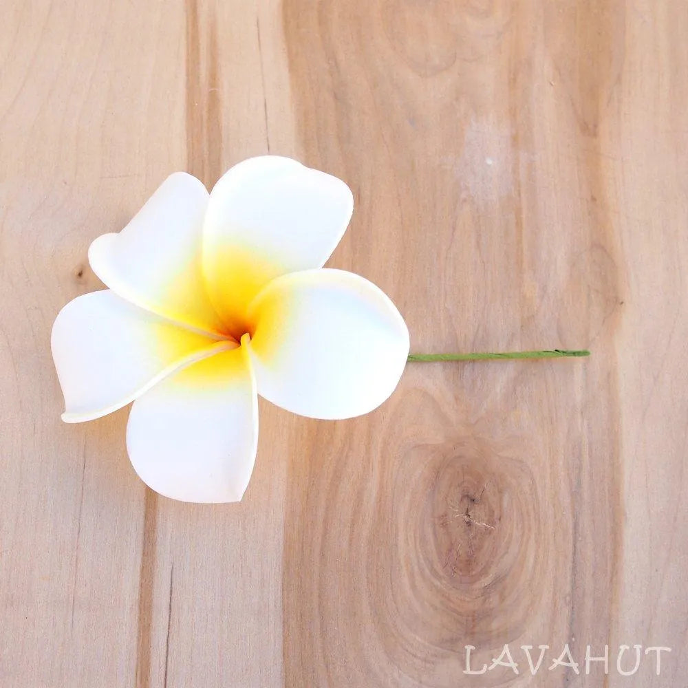 White Plumeria Flower Ear Stick - Made in Hawaii