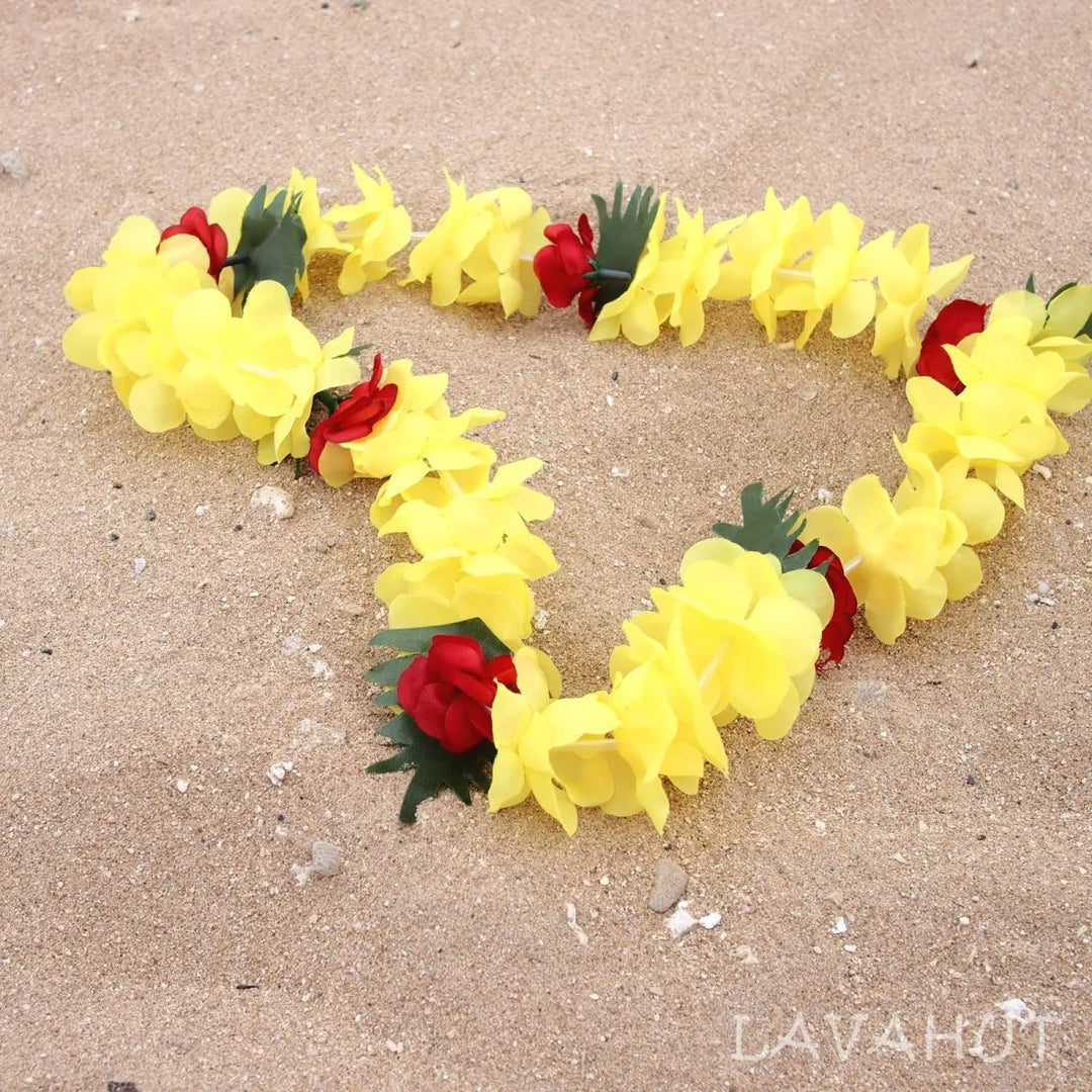 Yellow Hawaiian Keiki Flower Lei - Made in Hawaii