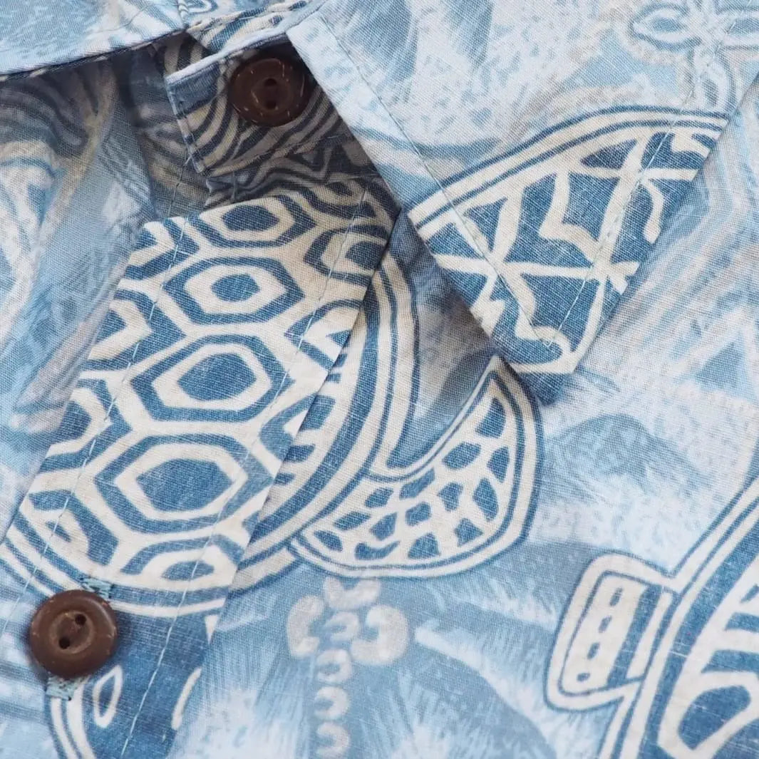 Blue Kaena Hawaiian Reverse Shirt - Men’s Shirts