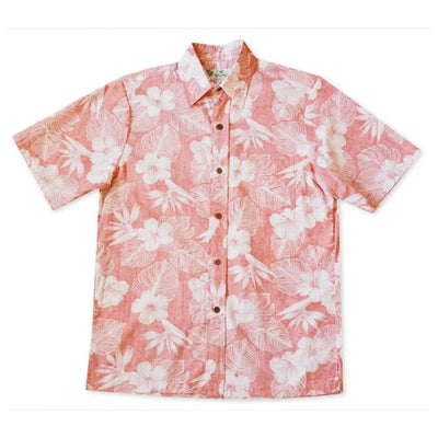 Coral Moonlight Hawaiian Reverse Shirt - s / Coral - Men’s Shirts